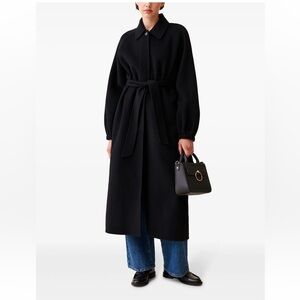 Claudie Pierlot Black Wool Belted Coat